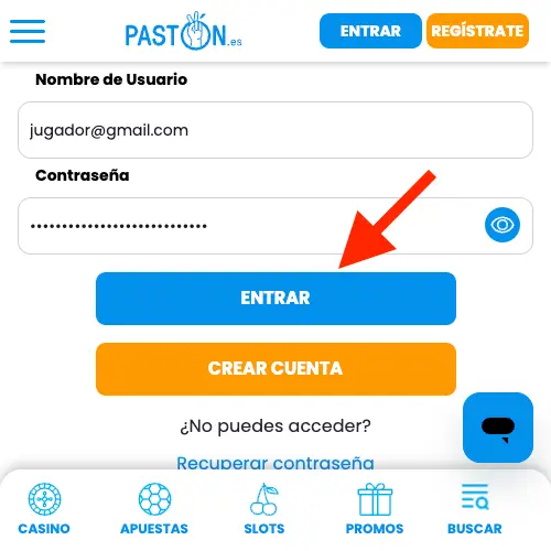 login paso tres